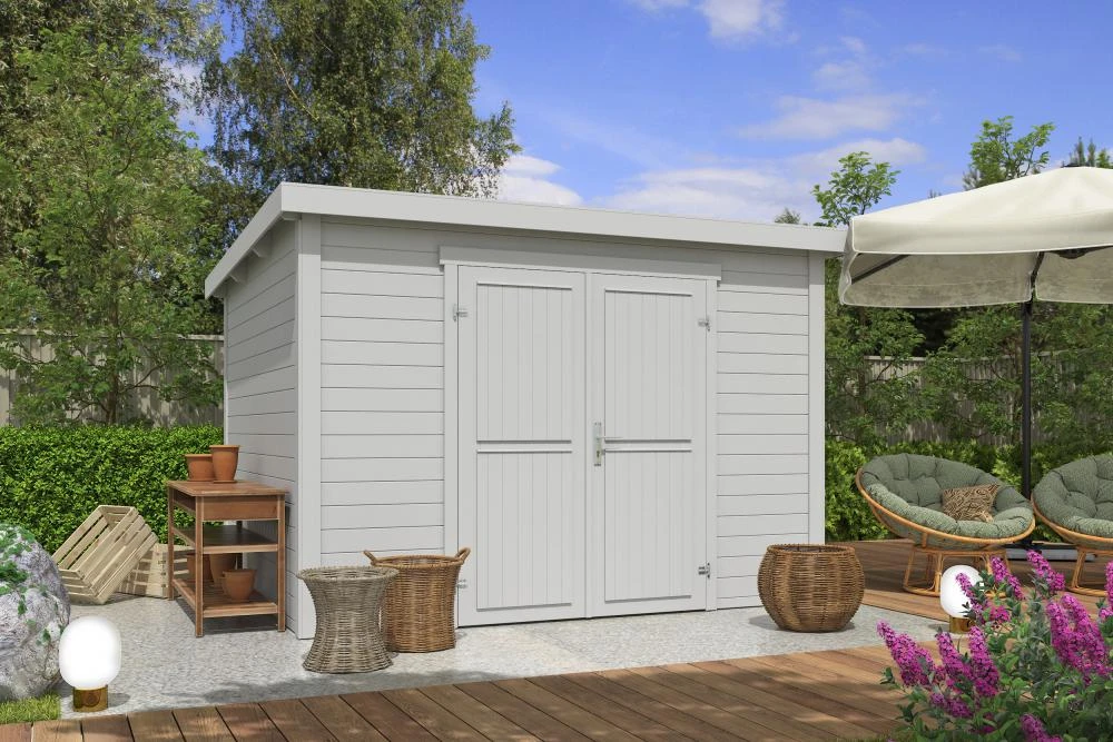 Outdoor Life Blokhut Lotta Platinum Grey 300 x 250 cm - Afbeelding 1